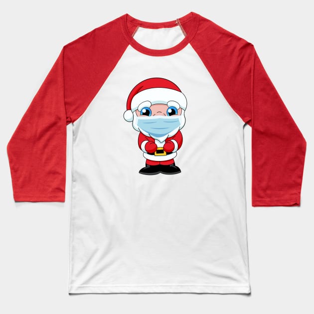 Quarantined Santa Claus face mask, funny Christmas 2020, cute santa corona, quarantine xmas, quarantine santa Baseball T-Shirt by PrimeStore